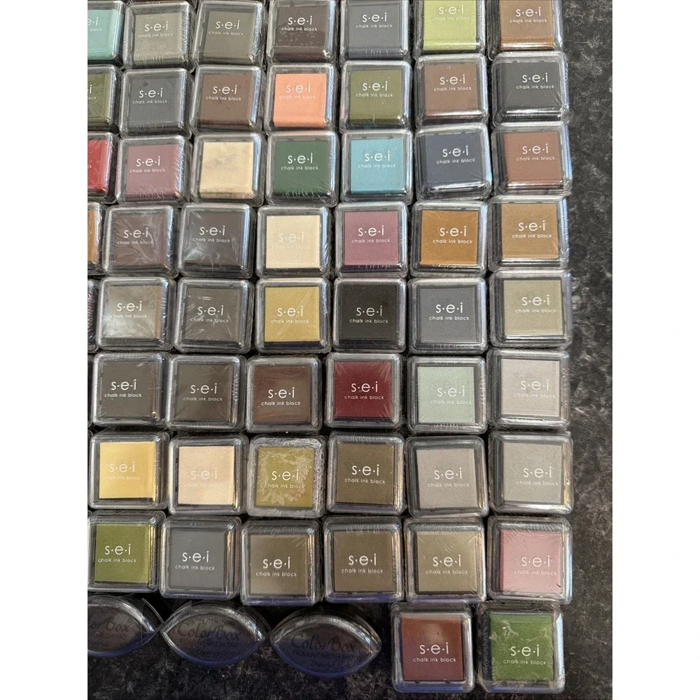 104 S.E.I. Chalk Ink Block Assorted Green Blue Grey NOS Conforms to ASTM D-4236